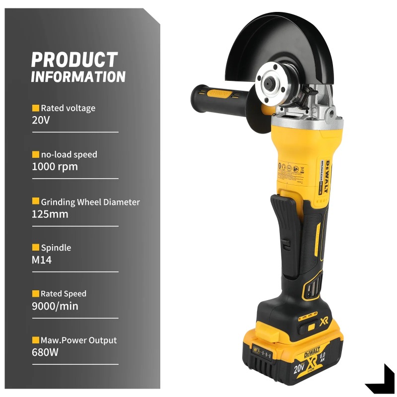 Dewalt 125mm Flat Head Angle G - Brushless Angle Grinder Battery Powered recension och pris