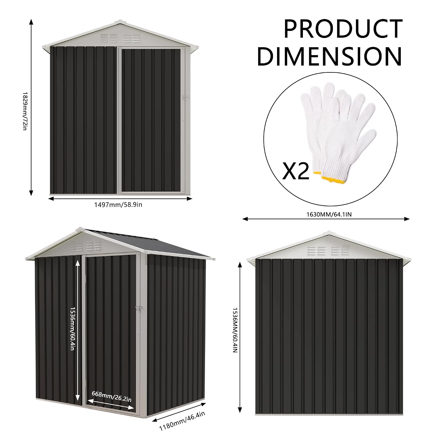 Metal Outdoor Storage Shed 5.4 - Garden Tools recension och pris
